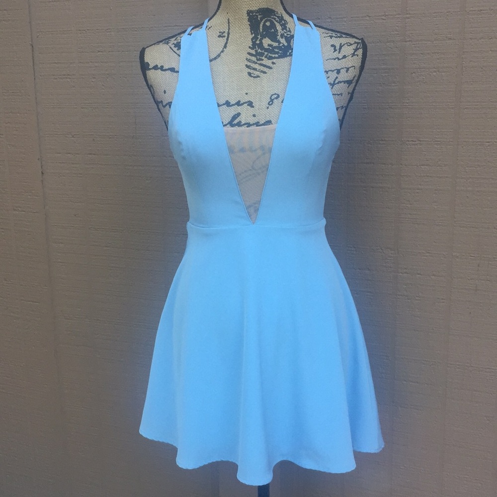 Sz XXS By The Way Powder Blue Mini Dress EUC